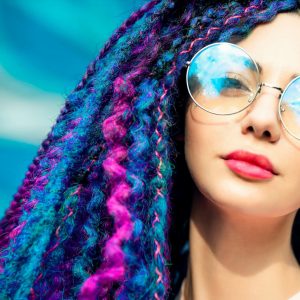 Hair Tassel pink blue